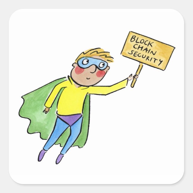 Block Chain Security Square Sticker (Front)