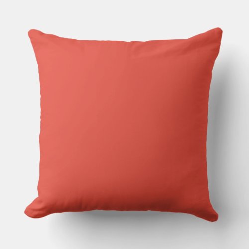 Block Color Cherry Tomato Red  _ Throw Pillow