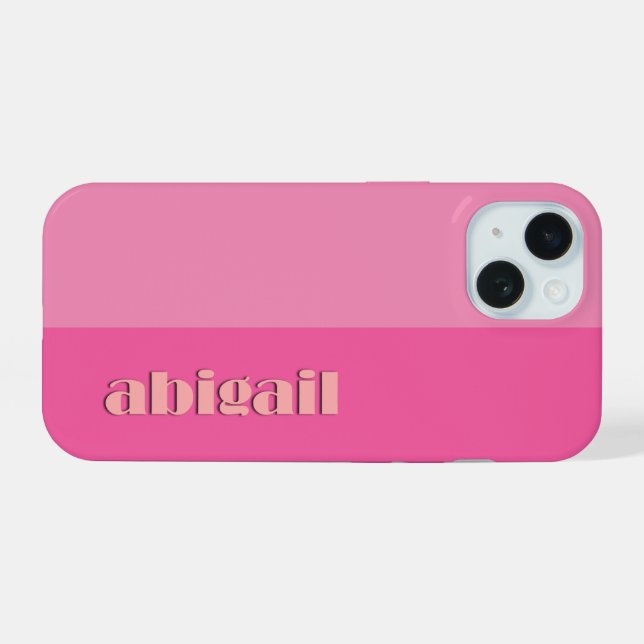 Block Colors With Personalization Iphone Case (Back Horizontal)