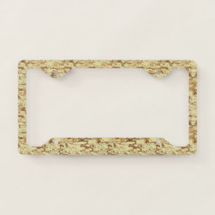 Block desert camouflage license plate frame