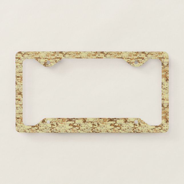 Block desert camouflage license plate frame (Front)