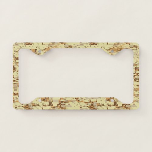Block desert camouflage license plate frame