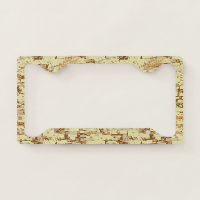 Block desert camouflage license plate frame (Front)
