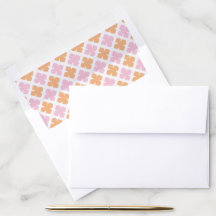 Block Diamond Clover in Pink and Orange
