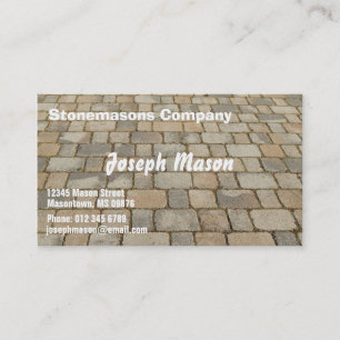 Block for pavements - stonemason business card