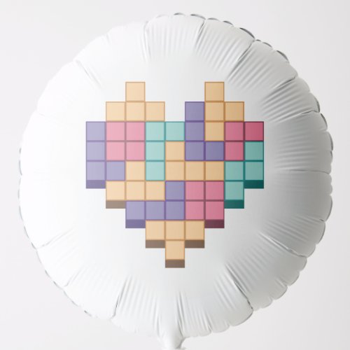 Block Game Heart Retro Style Balloon