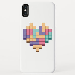 Block Game Heart Retro Style iPhone XS Max Case