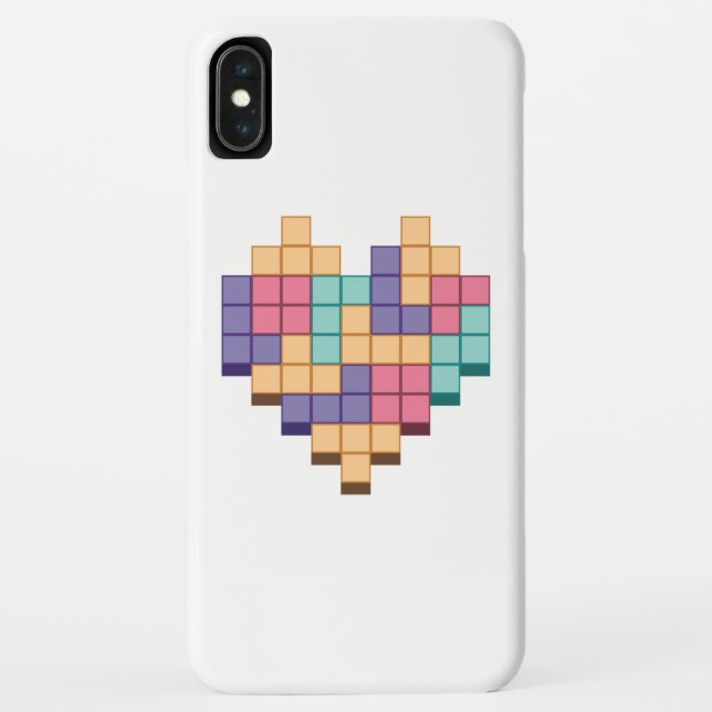 Block Game Heart Retro Style Case-Mate iPhone Case (Back)