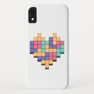 Block Game Heart Retro Style iPhone XR Case