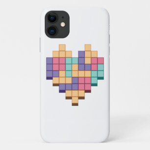 Block Game Heart Retro Style iPhone 11 Case