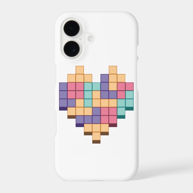 Block Game Heart Retro Style Iphone Case (Back)