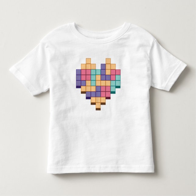 Block Game Heart Retro Style Toddler T-shirt (Front)