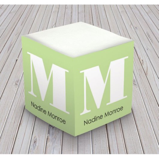 Block Initial Monogram Memo Square Post-it Notes (Front)