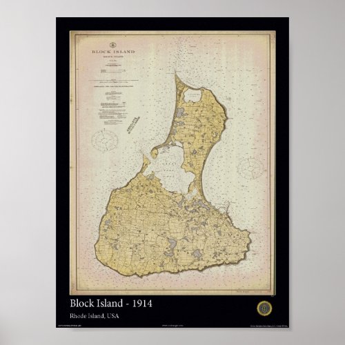 Block Island 1914 Poster