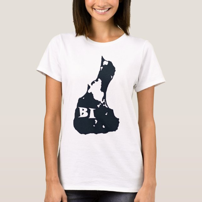 Block Island BI Island Shape T-Shirt (Front)