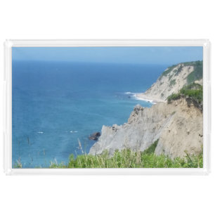 Block Island Bluffs - Block Island, Rhode Island Acrylic Tray