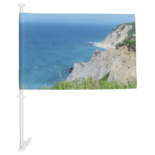 Block Island Bluffs - Block Island, Rhode Island Car Flag