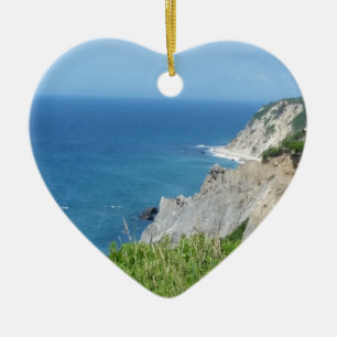 Block Island Bluffs - Block Island, Rhode Island Ceramic Ornament