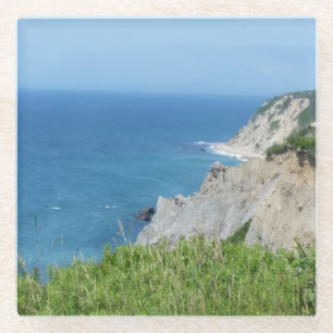 Block Island Bluffs - Block Island, Rhode Island Glass Coaster