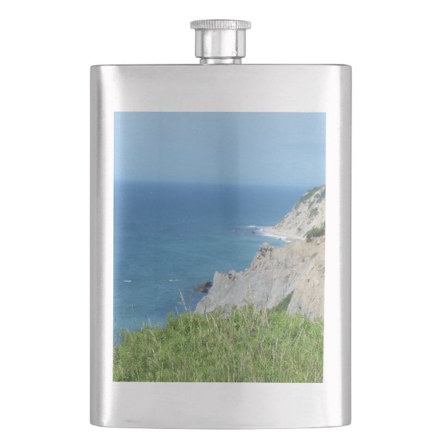 Block Island Bluffs - Block Island, Rhode Island Hip Flask (Front)