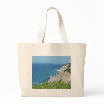 Block Island Bluffs - Block Island, Rhode Island Large Tote Bag Block Island Bluffs - Block Island, Rhode Island Large Tote Bag