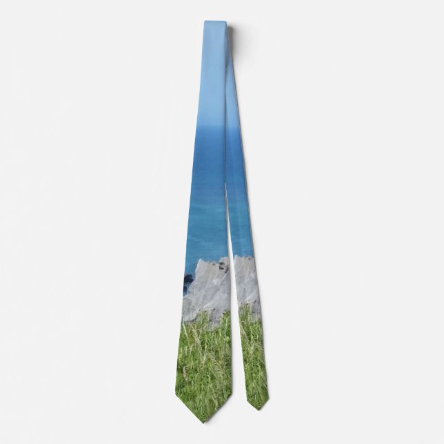 Block Island Bluffs - Block Island, Rhode Island Neck Tie (Front)