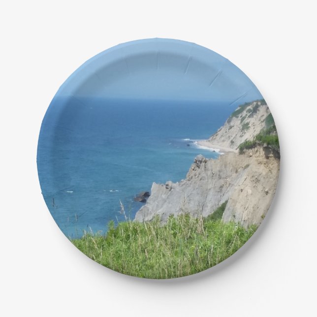 Block Island Bluffs - Block Island, Rhode Island Paper Plates (Front)