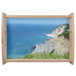 Block Island Bluffs - Block Island, Rhode Island Serving Tray