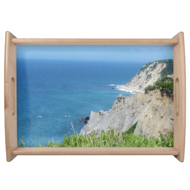 Block Island Bluffs - Block Island, Rhode Island Serving Tray (Front)
