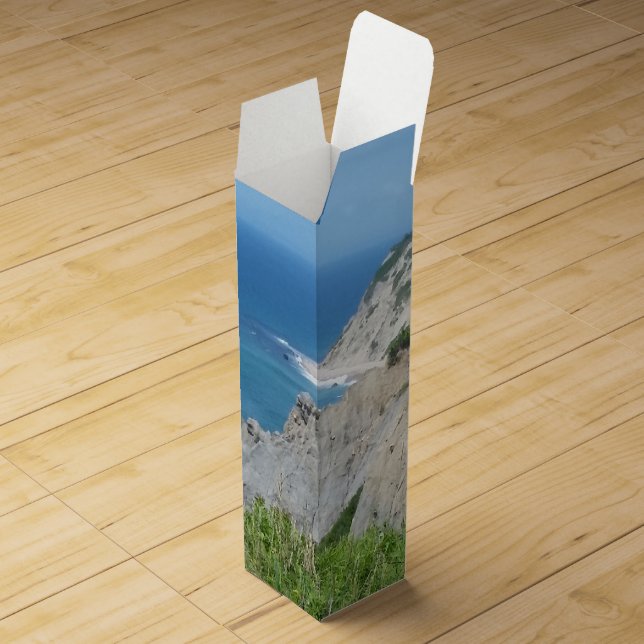 Block Island Bluffs - Block Island, Rhode Island Wine Box (Opened)