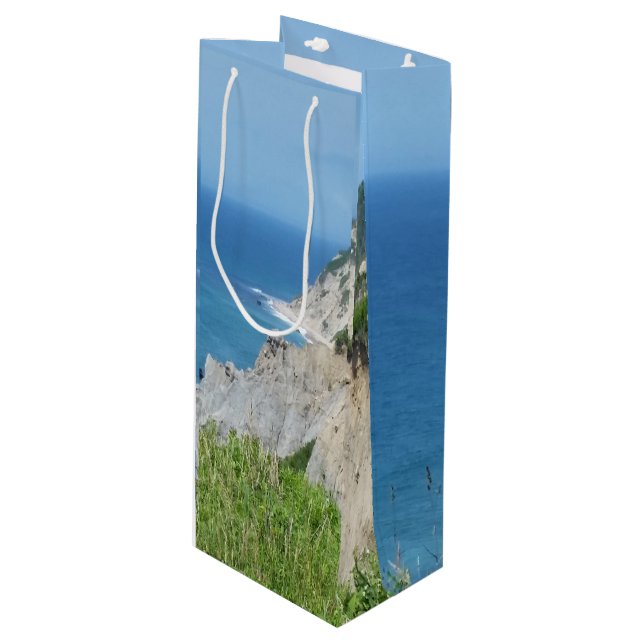 Block Island Bluffs - Block Island, Rhode Island Wine Gift Bag (Front Angled)