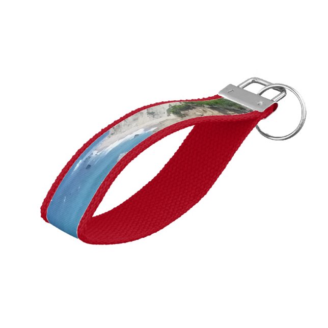 Block Island Bluffs - Block Island, Rhode Island Wrist Keychain (Angled Up)