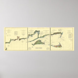 Block Island, Buzzard Bay, Nantucket and Martha’ Poster