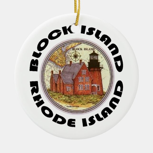 Block Island. Ceramic Ornament (Front)