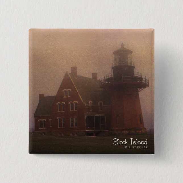 Block Island Lighthouse Pinback Button (Front)