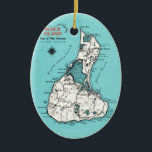 Block Island Map Ornament<br><div class="desc">Give the gift of an ornament!  This Block Island Map makes a great one to gift,  use as a stocking stuffer or to buy and hang on your own holiday,  Christmas tree.</div>