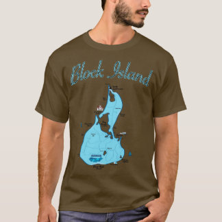 Block Island Map Rhode Island T-Shirt