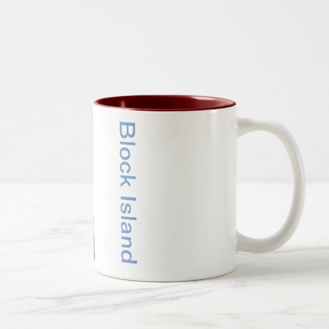 Block Island Mug-  Entering Old Harbor Two-Tone Coffee Mug (Right)