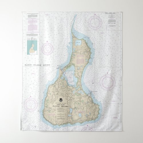 Block Island Nautical Chart 13217 Tapestry