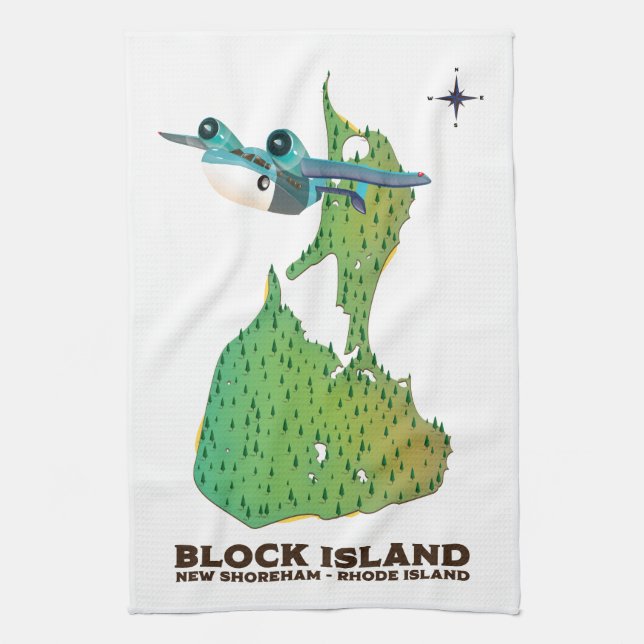 block island New Shoreha ,Rhode Island Kitchen Towel (Vertical)