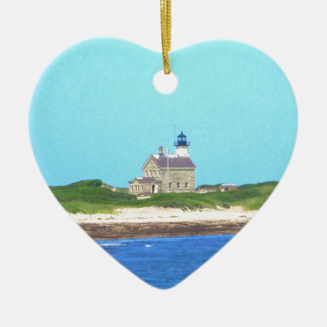 Block Island North Light Ceramic Ornament (Front)