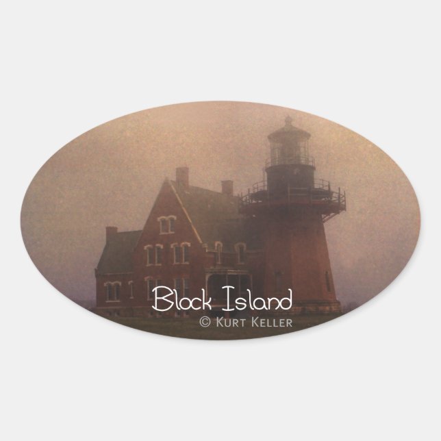 Block Island Oval Sticker (Front)