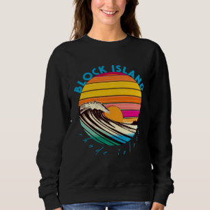 Block Island Retro 1980s Style Rhode Island Beach Sweatshirt