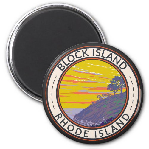 Block Island Rhode Island Travel Art Vintage Magnet