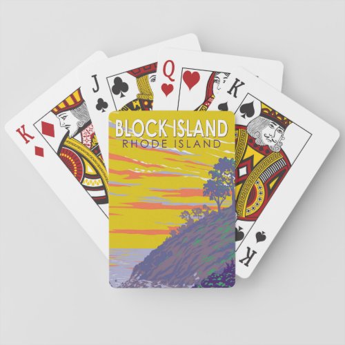 Block Island Rhode Island Travel Art Vintage Poker Cards