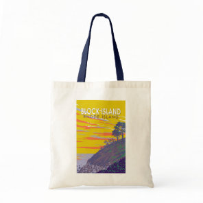 Block Island Rhode Island Travel Art Vintage Tote Bag