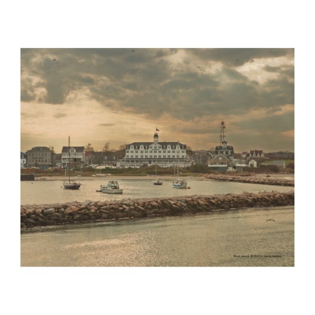 Block Island, Rhode Island Wood Wall Decor (Front)