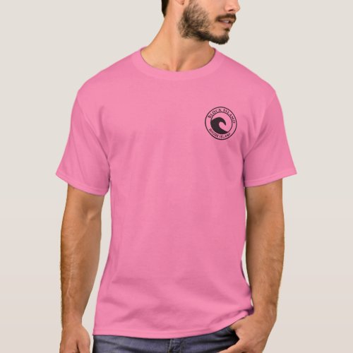 Block Island RI  Black Ocean Wave Circle Design T_Shirt