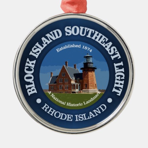 Block Island SE Light Metal Ornament