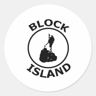 Block Island Shape Inside Circle Classic Round Sticker